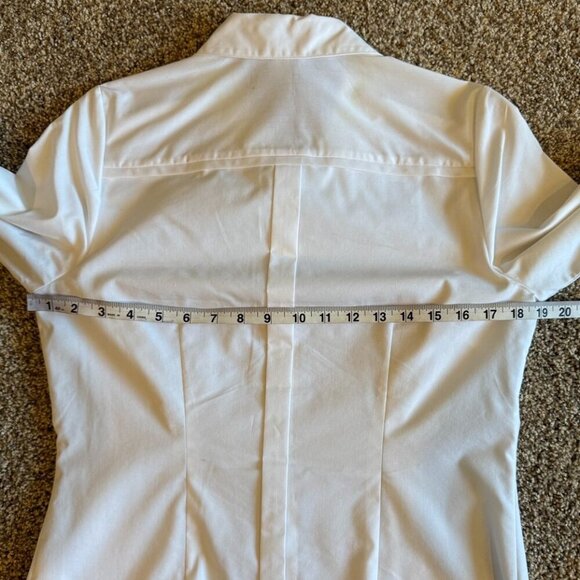 Reitmans white crisp tailored long sleeved cuffed buttoned up blouse Size 9 - Picture 9 of 12